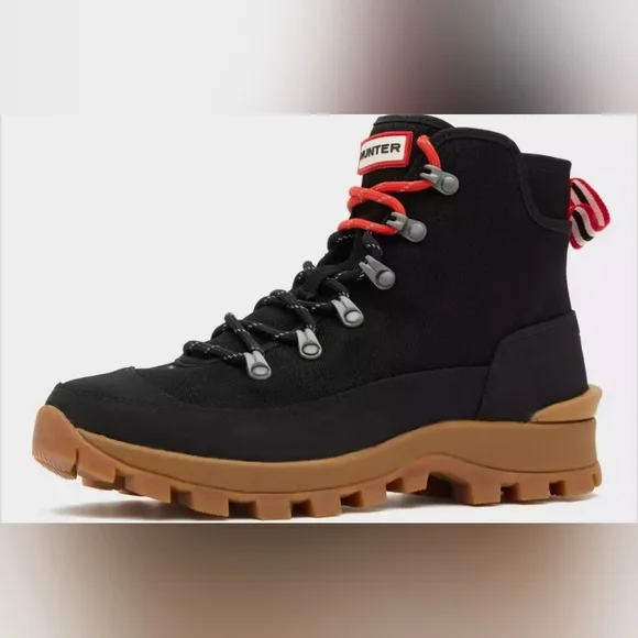 Hunter Black and Tan Canvas Boots Hunter Explorer Duck Boot, White Willow/Alloy/Black/Gum, 8  main image 2